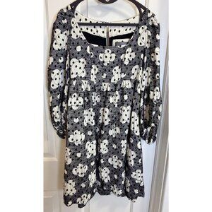 Anthropologie Black Ivory Babydoll Dress Size 4P